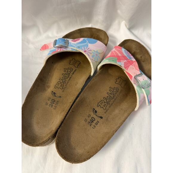 Birkenstock Birkis Pastel Floral Slip On Sandal Sz 37/6 GS - Picture 6 of 6